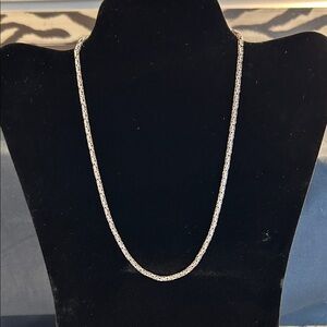 Vintage 18 inch silver rope chain. hook and eye closure. Unique necklace design